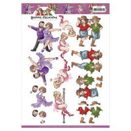 3D Cutting Sheet - Yvonne Creations - Bubbly Girls - Dancing  CD11874