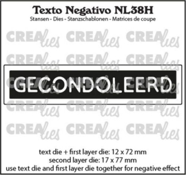 Crealies Texto Negativo GECONDOLEERD (H) NL38H max. 17 x 77 mm