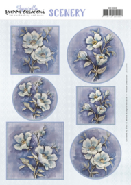 Scenery - Yvonne Creations - Blue Flowers  CDS10048