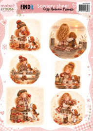 Mabel & Moss - Cozy Autumn Friends - Scenery Sheet MMSB10008