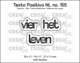 Texto Positivo stansen no. 155, vier het leven Crealies POSNL155