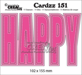 Crealies Cardzz no 151 HAPPY (ENG) CLCZ151 102x155mm
