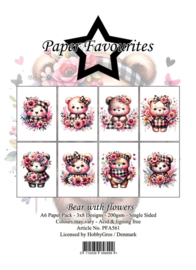 Paper Favourites A6 Bear with flowers 91987/pfa561