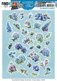 Cutting Sheets - Yvonne Creations - Blooming Blue - Small Elements CD12137