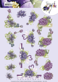 3D Cutting Sheet - Precious Marieke - Purple Dahlias  CD11315