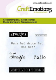 CraftEmotions clearstamps 6x7cm - Groetjes -tekst NL 5086