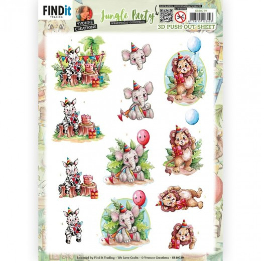 3D Push Out - Yvonne Creations - Jungle Party - Gifts   SB10739