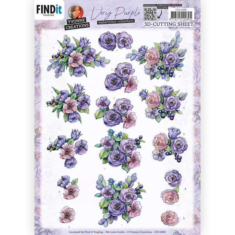 3D Cutting Sheets - Yvonne Creations - Very Purple - Blueberries  CD11898