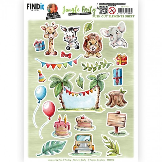 Push Out - Yvonne Creations - Jungle Party - Small Elements - B  SB10742
