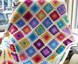 Rainbow Granny Square Blanket