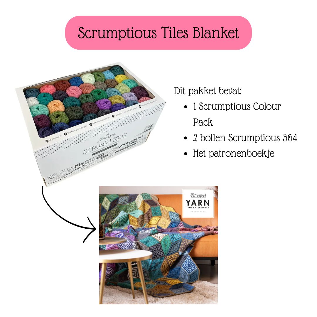 Haakpakket Scrumptious Tiles Blanket (incl. extra garen en patroon)