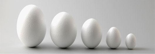 Piepschuim ei, hoogte 5 | Piepschuim vormen: Eieren | Atelier Klaas en Tineke