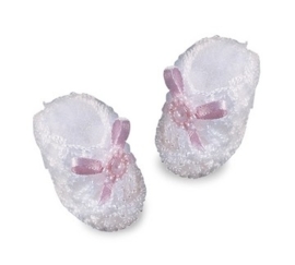 08005 397- 2 stuks babygirl gebreide babyschoentjes van 3cm