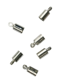 3mm dichte eindkapjes 6 stuks staalkleur  -  117453/5411