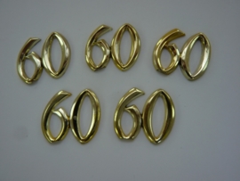 SLK.116- 5 stuks sierletters 60 goudkleur 15mm hoog