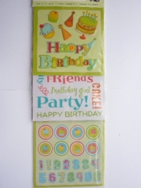5616- 3 stickervellen K&Co flippuck "birthday party" 12x30cm