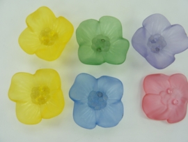 00012 - 6 stuks opnaai bloemen van 28mm kleurenmix