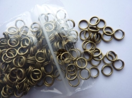 200 x dubbele ringetjes 6mm geelbrons - SUPERLAGE PRIJS!