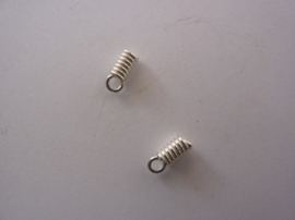 CH.STER012.23- 2 stuks echt zilveren veterkapjes 8x3mm - 925 sterling zilver