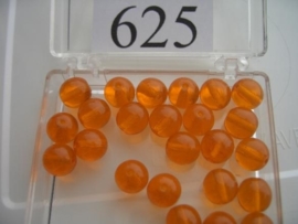 20 stuks 625 Ronde glaskraal 8 mm. oranje