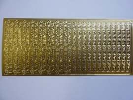 st1073- stickervel met tekst van harte beterschap (los en aan elkaar) 10x23cm goud