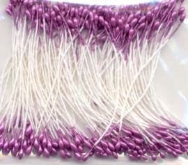 TH12257-5707- 144 stuks meeldraden / bloemstampers van 1mm parelmoer violet