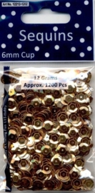 CE420001/1202- 12 gram pailletten 6mm facon metal goud (ca. 1200 stuks!)