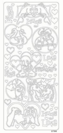 st783- stickervel met dierenvriendjes goud 10x23cm  -  121001/0288