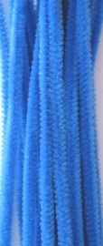 CE800700/7110- 20 stuks chenille draden van 30cm lang en 6mm dik blauw