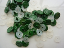 SLK210.D- 40 stuks snaps eyelets denneboom groen OPRUIMING