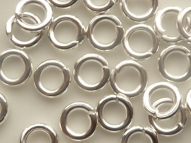 30 x enkele ringetjes 8 mm zilverkleur extra dikke uitvoering