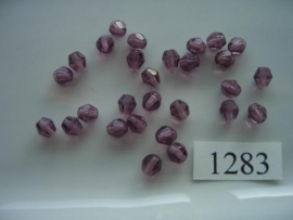 25 stuks tsjechische kristal facet geslepen glaskralen paars 6x5mm 1283