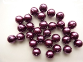 2185- 30 stuks glasparels van 10mm aubergine - SUPERLAGE PRIJS!