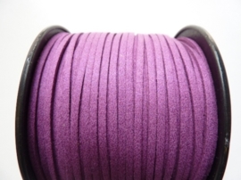 3 meter imitatie suede veter van 3mm breed violetpaars