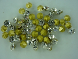 00568- 50 x strass steentjes met punt achterkant SS28-6.1mm zilver