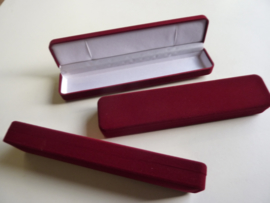 juwelendoos cadeaudoos rood velours 21x4x2.8cm - SUPERLAGE PRIJS!