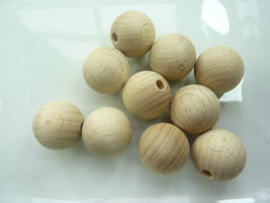 RA.6117200- 10 stuks houten ballen met half geboord gat - 19mm