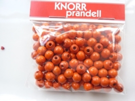 6010 641 - 125 stuks houten kralen van 6mm oranje