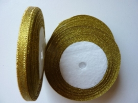 rol met 22.86 meter sparkle goud lint van 6mm breed OPRUIMING