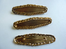 SLK.103- 3 stuks broches van 7x2cm goudkleur OPRUIMING