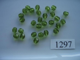 25 stuks tsjechische kristal facet geslepen glaskralen mosgroen 6x5mm 1297