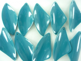 SLK.036- 10 stuks blaadjes turquoise van 5x2.2cm OPRUIMING