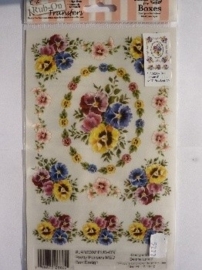 5777- EZ rub-on transfers bloemen kaders 24x14.5cm OPRUIMING