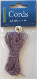 000CE440200/8205- 5 meter waxcord van 0.5mm dik violet