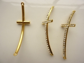 CH.390.B- metalen armband ornament kruis 55x15mm goudkleur SUPERLAGE PRIJS!