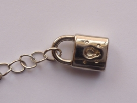 CH.0036- 5 stuks verleng kettinkjes van 6cm met hangslotje