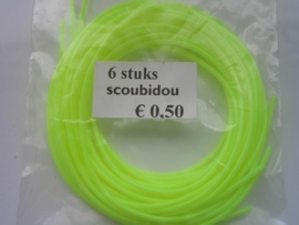 203 - Scoubidou touwtjes 6 stuks neon geel