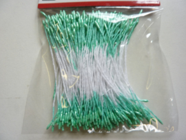 TH12257-5709- 144 stuks meeldraden / bloemstampers van 1mm parelmoer groen