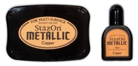 1879 6193- StazOn stempelkussen en inkt set metallic copper 7.5x5cm