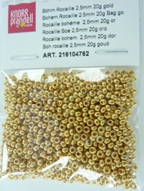 661- 2.5mm glazen rocailles glanzend goud 20 gram - 6104 762
